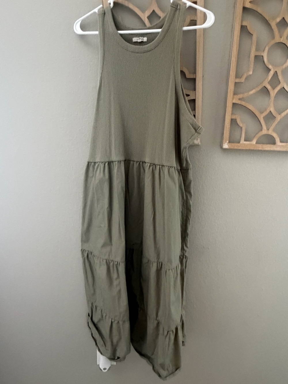 Maurices Ribbed Olive Green Maxi Dress